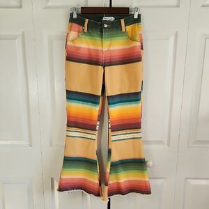 Ranch Dress'n By Fallon Taylor Rainbow Super Flare Jeans Size 2 Southwestern